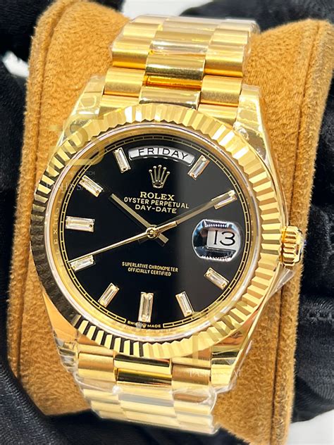 rolex day date black face replica